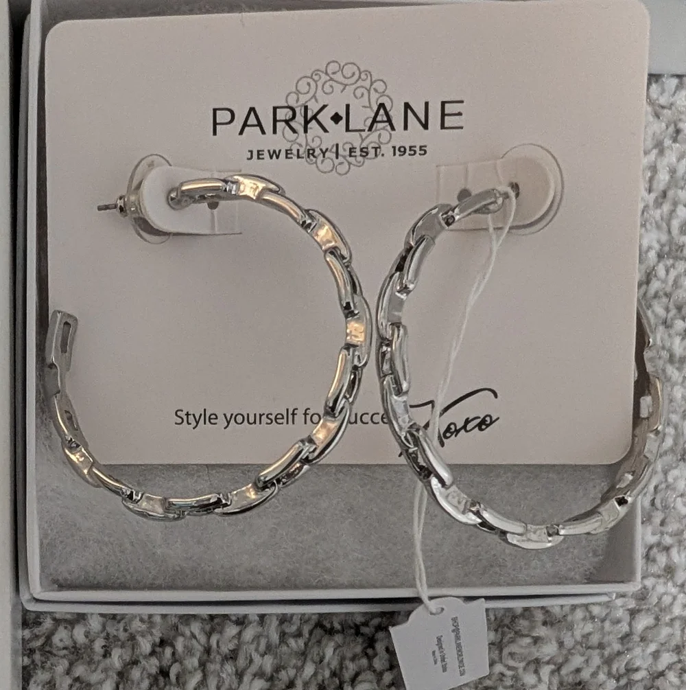 Park Lane Chantel Silver Hoop Earrings - Picture 2 of 6